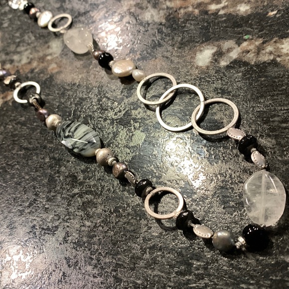 STELLA & DOT precious stone & metal necklace - Picture 2 of 9